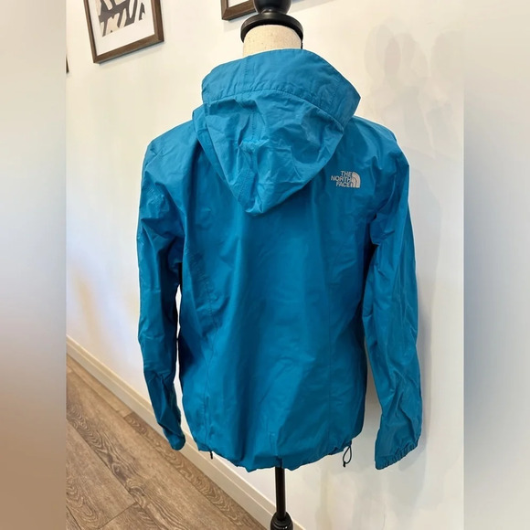 The North Face bright blue rain wind breaker jacket  SZ L UC camping hiking VTG - Picture 8 of 13